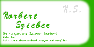 norbert szieber business card